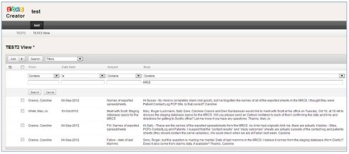Screen Capture of search results.