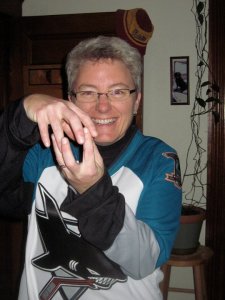 Doing the "Shark Attack" cheer.