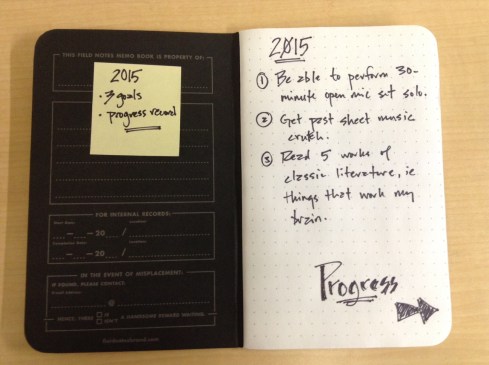 My 3 New Year's Resolutions for 2015. No progress yet!